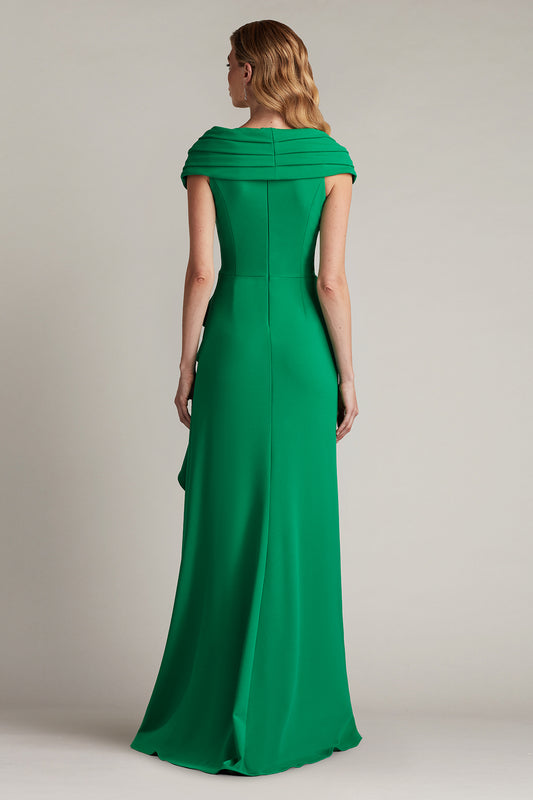 TALISE WATERFALL FLOUNCE GOWN (Green Leaf)